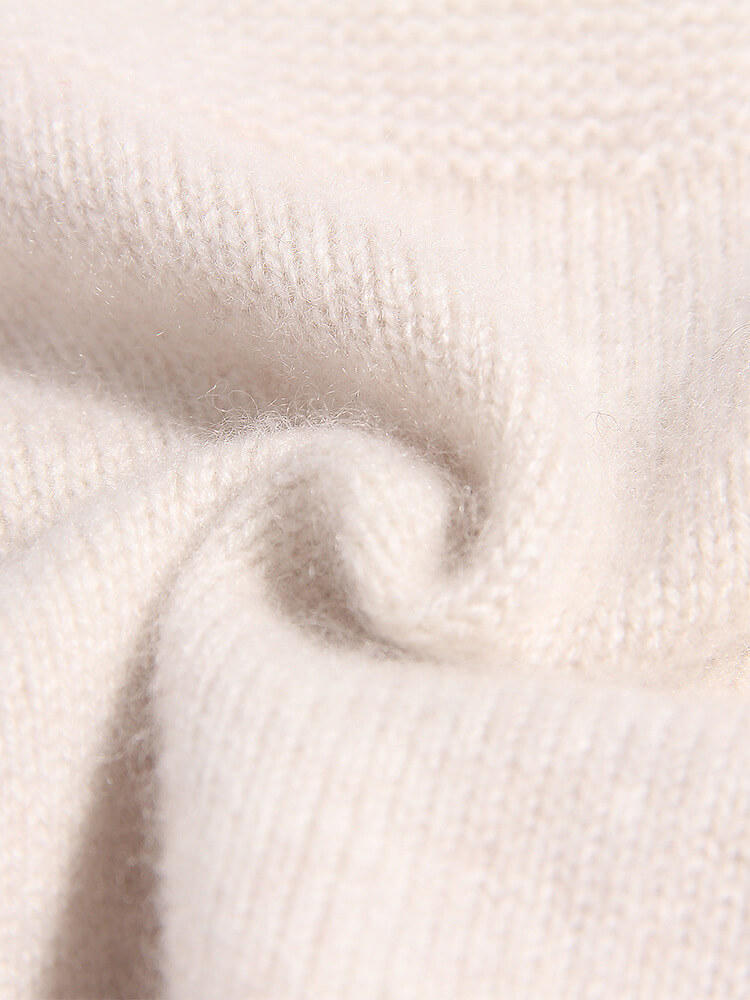 Kids Ivory Cashmere Sweater with Bear Patch and Pocket